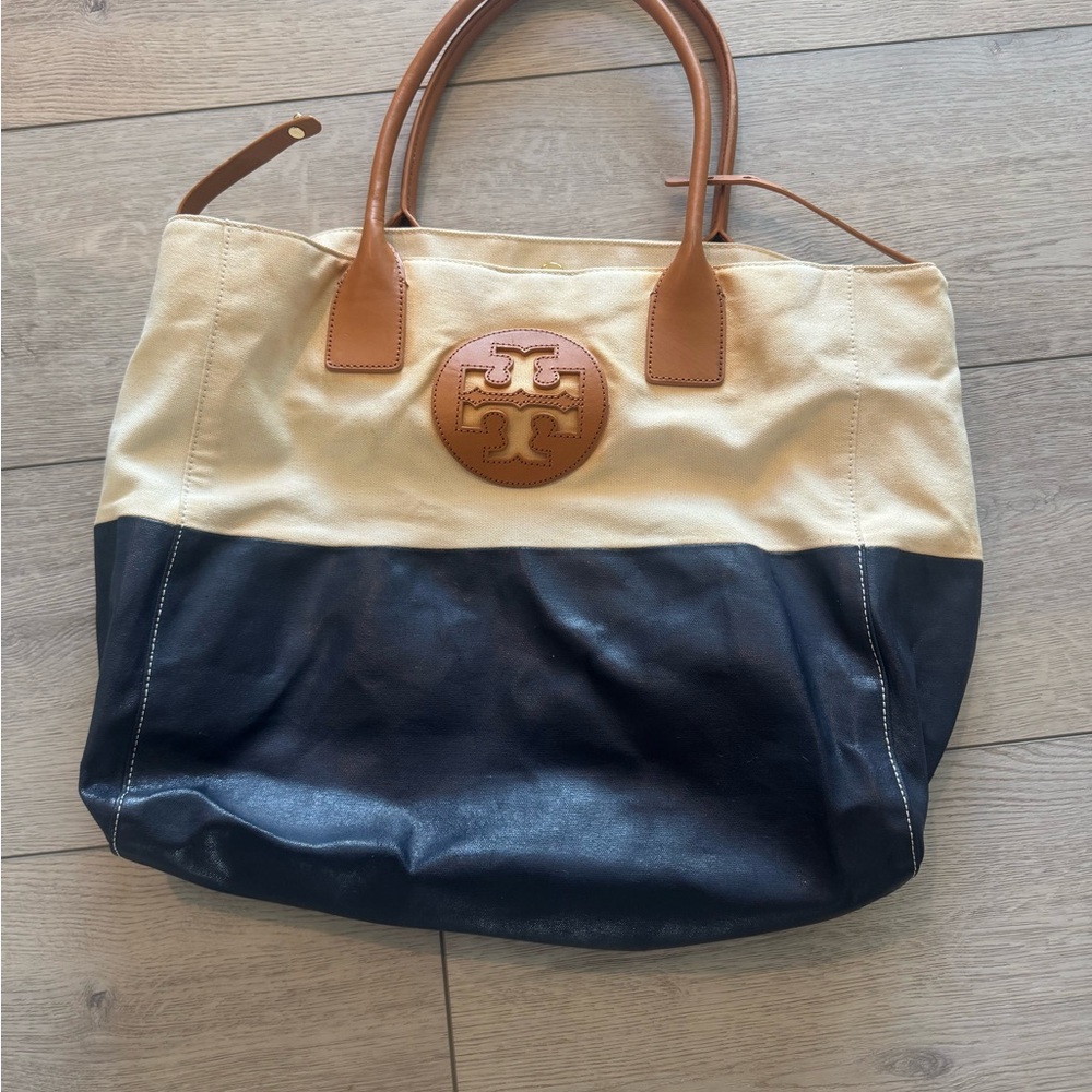 Tory Burch Two-Tone Blue and Beige largeTote